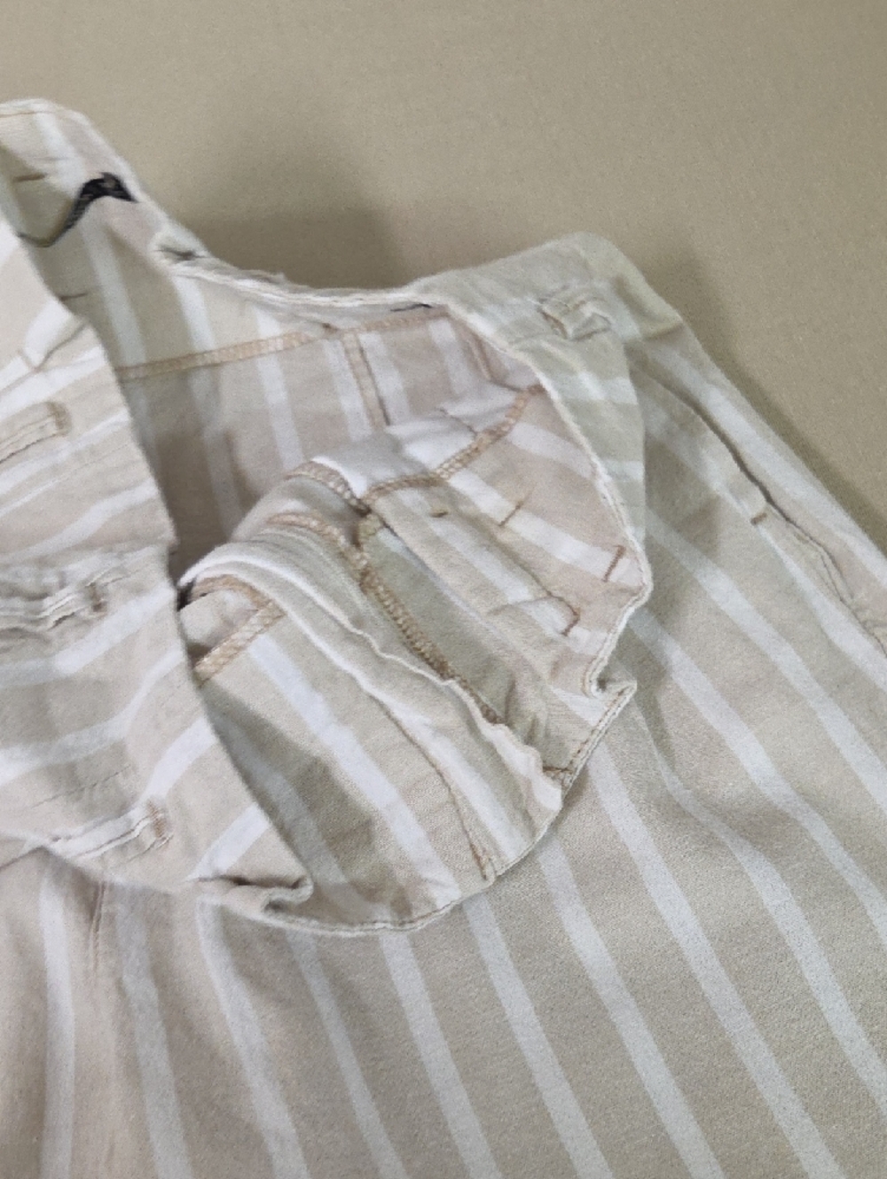 Abercrombie Linen 90s Style/ High Waist/ Pinstripe Size Med - Picture 4 of 6